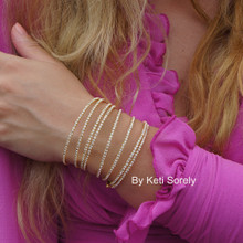 50% off - Multi Wrap Bracelet with CZ Stones - Yellow Gold 