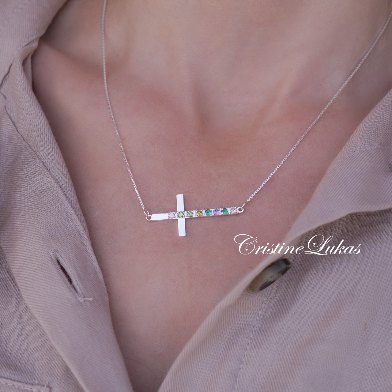 Side Cross Necklace – Luv Mei