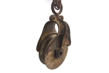 Antique Cast-Iron & Wood Pulley