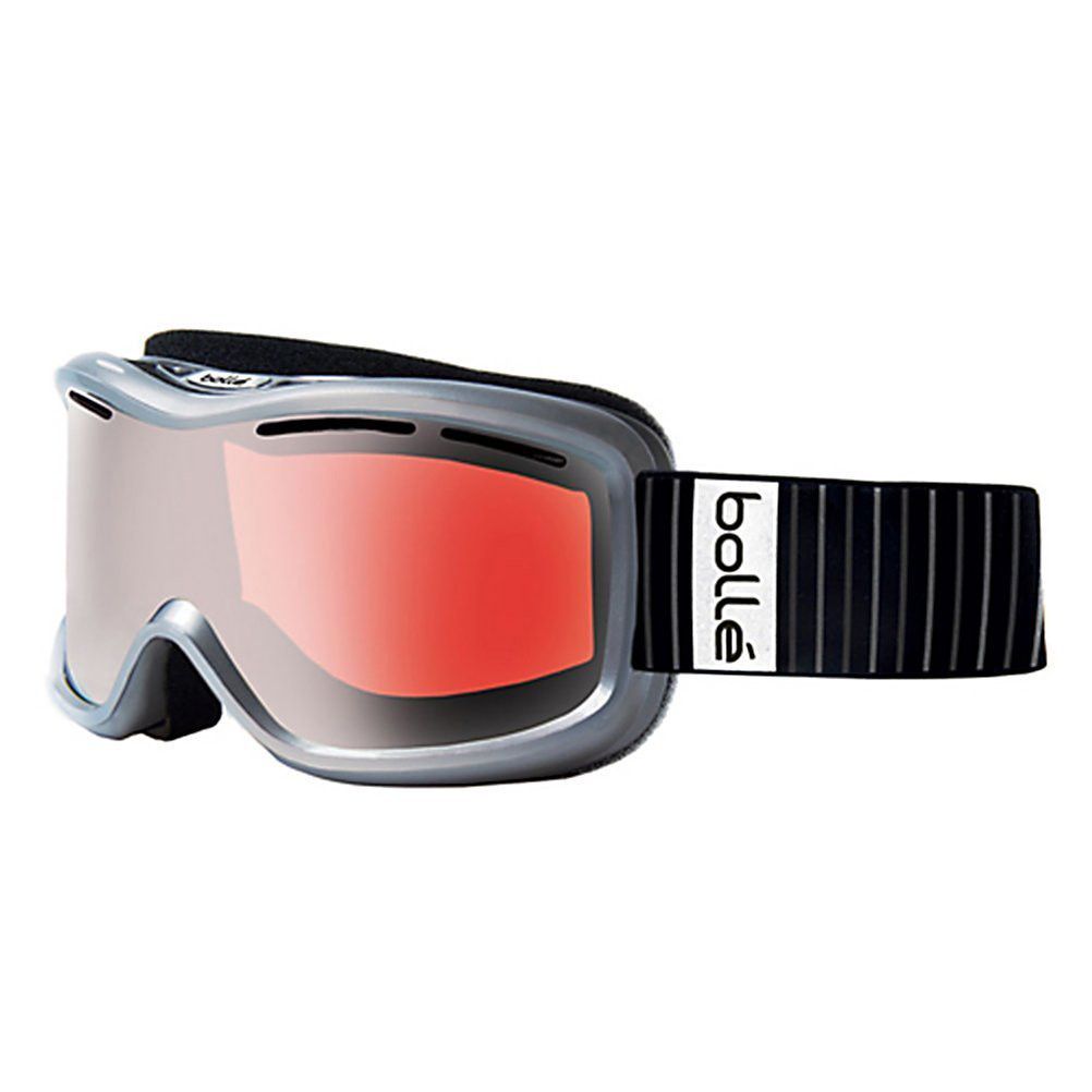 Bollé Ski Goggles Monarch in Shiny Silver with Vermillion Gun Lens