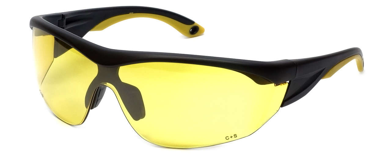 Rimless Safety Glasses S47NDM Z87 Safety Rated w/ Yellow Lens Rhino