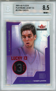 2001-02 Fleer Platinum Pau Gasol #3 RC Lucky 13 431/500 BGS 8.5