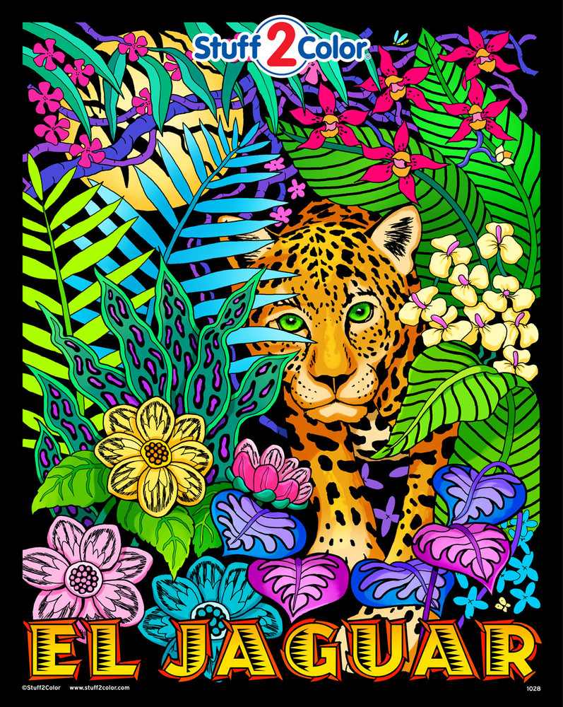 Stuff2Color El Jaguar Fuzzy Velvet Coloring Poster P1028