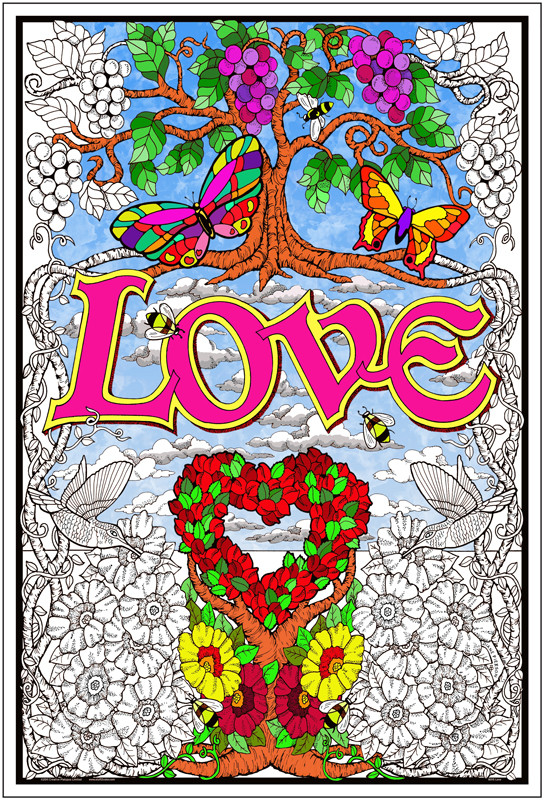 Love Garden - Big Coloring Poster