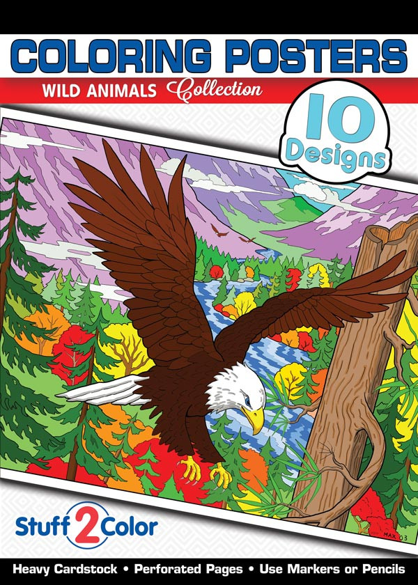 Download Wild Animals Adult Coloring Book Stuff2color