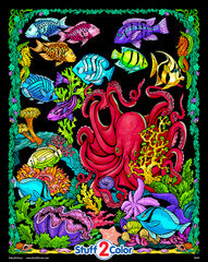 Octopus Den - Velvet Design to Color