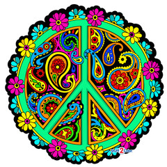 Peace Sign - Fuzzy Coloring Mandala