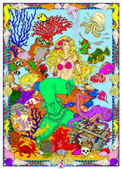Mermaid Goddess - Giant Coloring Poster