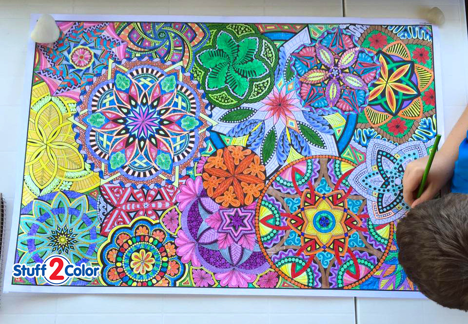 Giant Coloring Poster Mandala Madness - Huge Coloring for Kids and