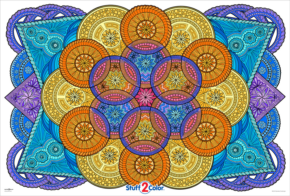 Download Mandala Challenge - Giant Coloring Poster - Stuff2Color