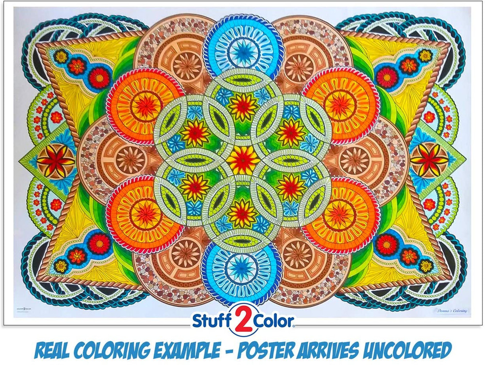 Download Mandala Challenge - Giant Coloring Poster - Stuff2Color