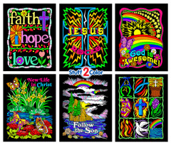 Faith 6 Pack of Fuzzy Coloring Posters