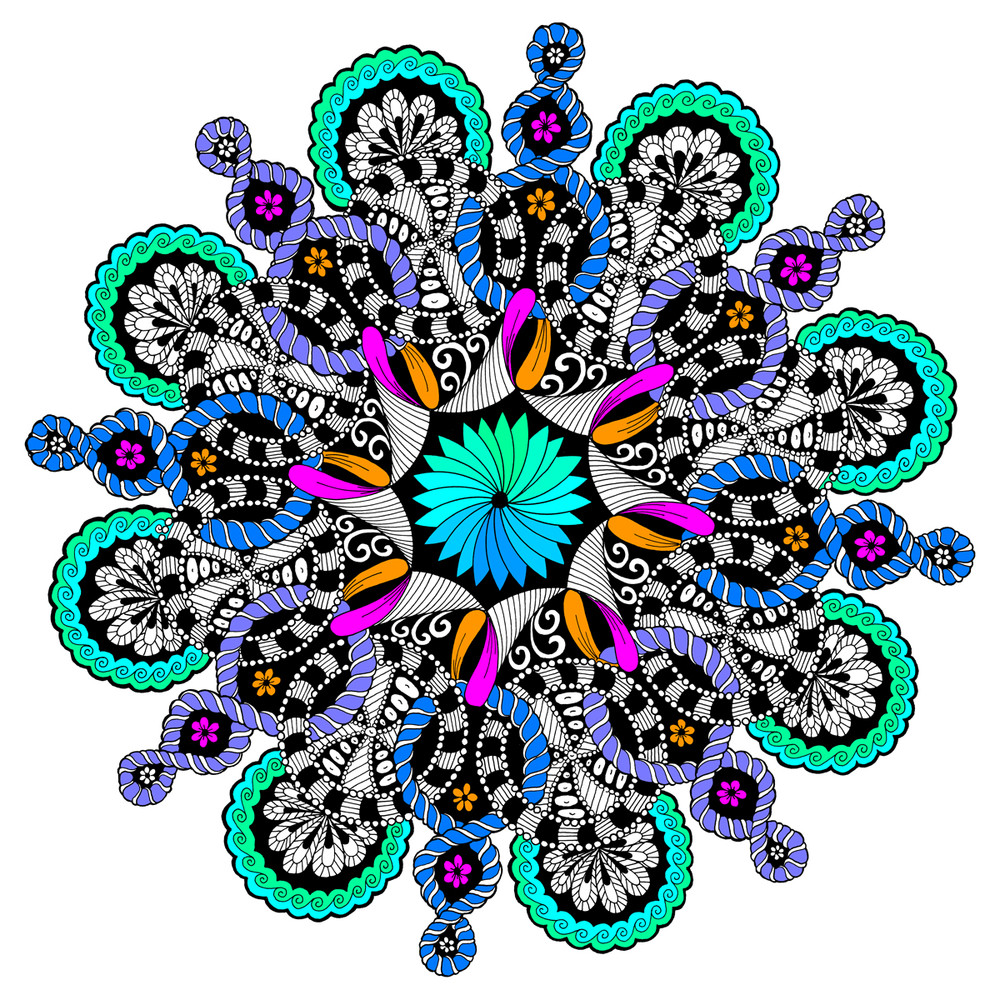 Figure Eight Mandala - Line Art - Stuff2Color