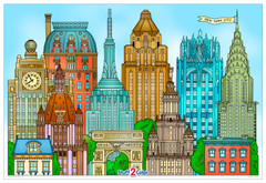 Giant New York City coloring poster.