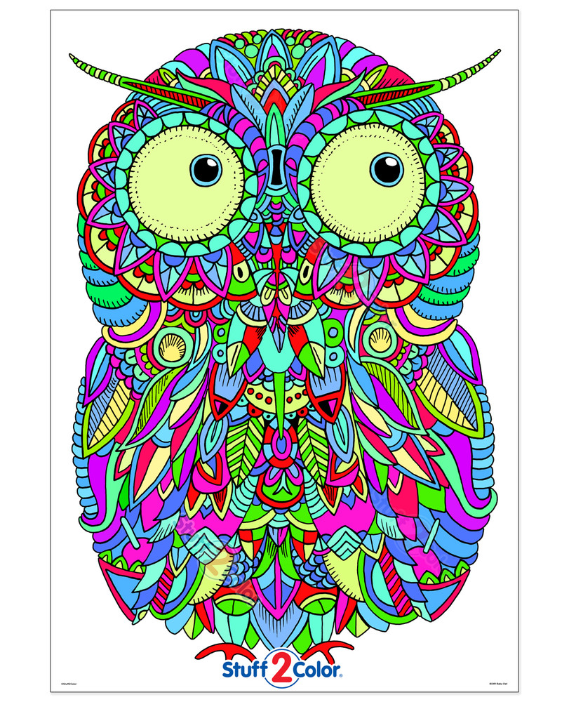 geometric owl coloring pages