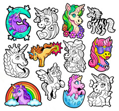 Unicorn Cutouts - 12 Pack of Fuzzy Velvet Designs