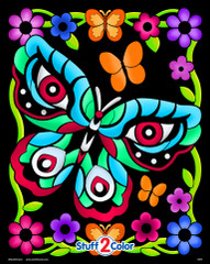 Butterfly Eyes - Fuzzy Coloring Poster for Kids and Adults