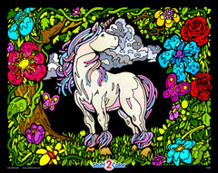 Imagination Unicorn - Fuzzy Coloring Poster for Kids and Adults