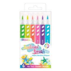 Bazic Fluorescent Fantasia Brush Markers (6)