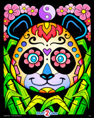 Panda Smiles - Fuzzy Velvet Coloring Poster