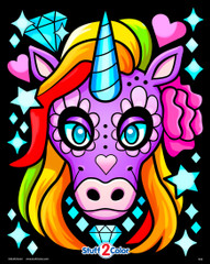 Unicorn Diamond - Beautiful Fuzzy Velvet Coloring Poster
