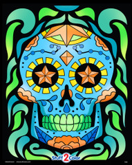 Sugar Skull Fusion - Calavera Fuzzy Velvet Coloring Poster