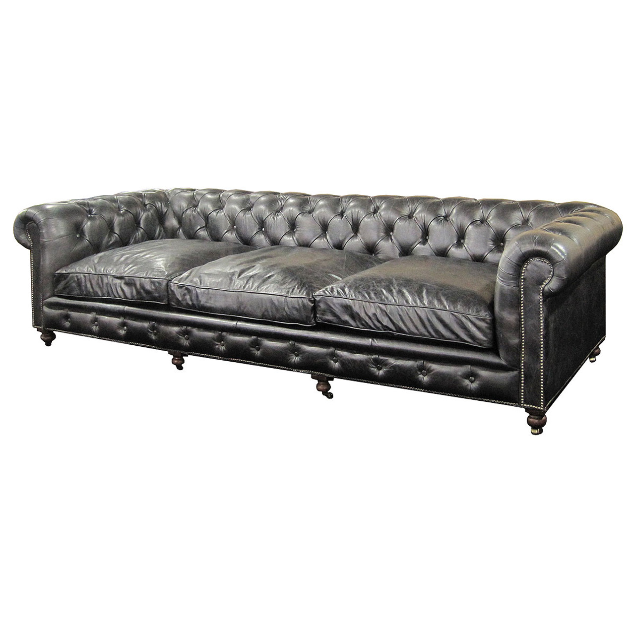 Conrad 118 Vintage Black Leather Chesterfield Sofa Zin Home Conrad 118 Vintage Black Leather Chesterfield Sofa Zin Home