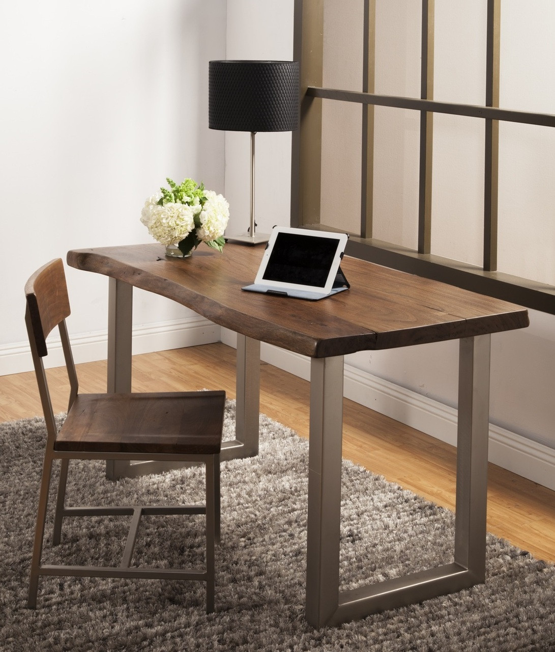 Montana Solid Wood Metal Leg Desk Zin Home