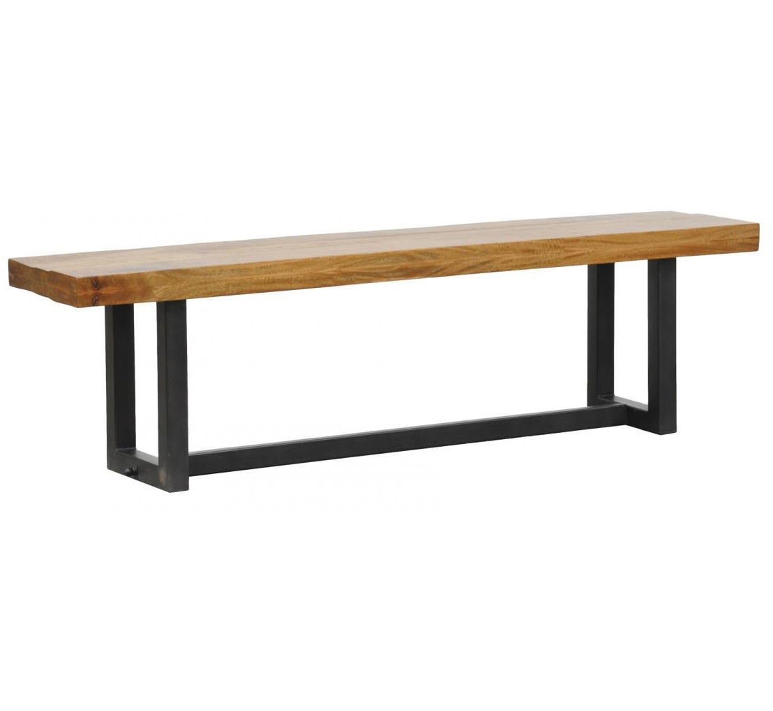 Restoration Metal + Wood 68" Dining Bench Zin Home