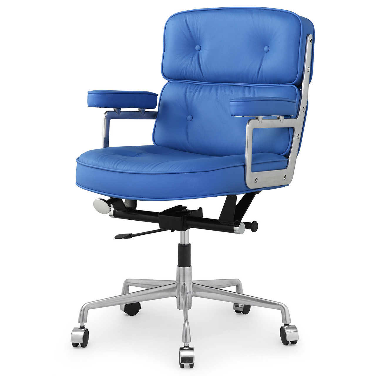 Blue Italian Leather M340 Executive Office Chair Zin Home