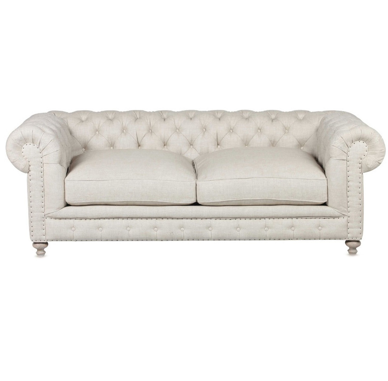 Finn Cigar Club 90 Linen Upholstered Chesterfield Tufted Sofas Finn Cigar Club 90 Linen Upholstered Chesterfield Tufted Sofas