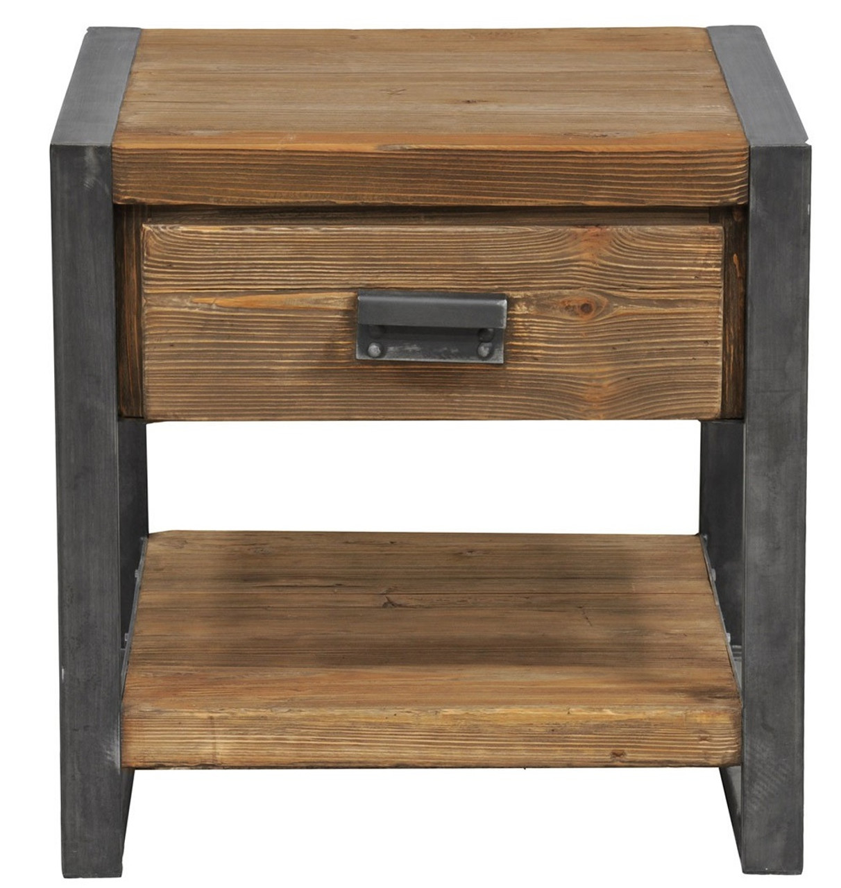 Rustic Industrial 1Drawer End Table Zin Home