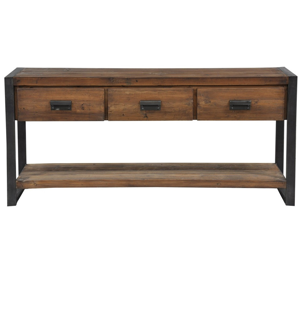 Rustic Industrial 3-Drawer Console Table | Zin Home