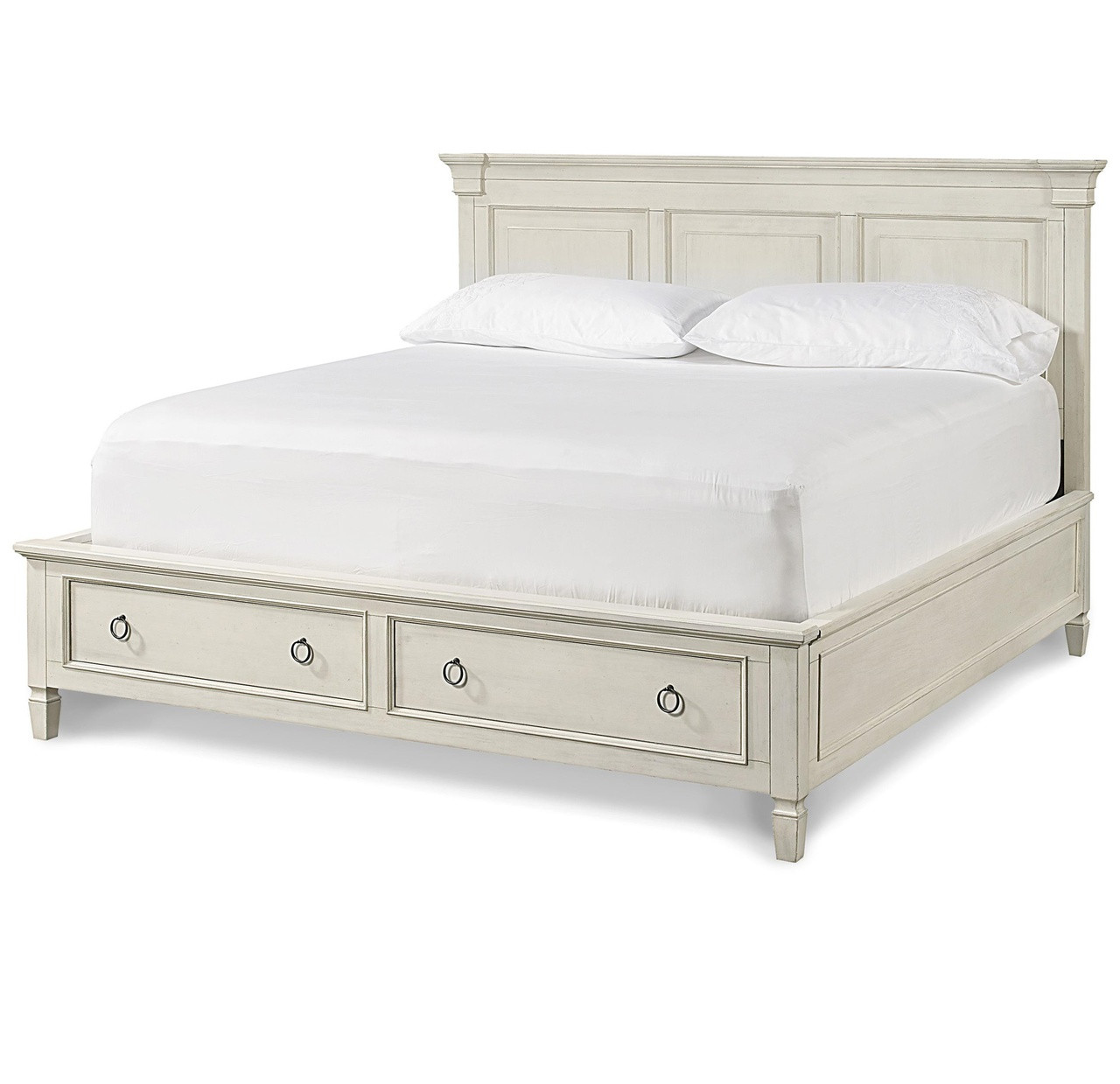 CountryChic Wood King Size White Storage Bed Zin Home