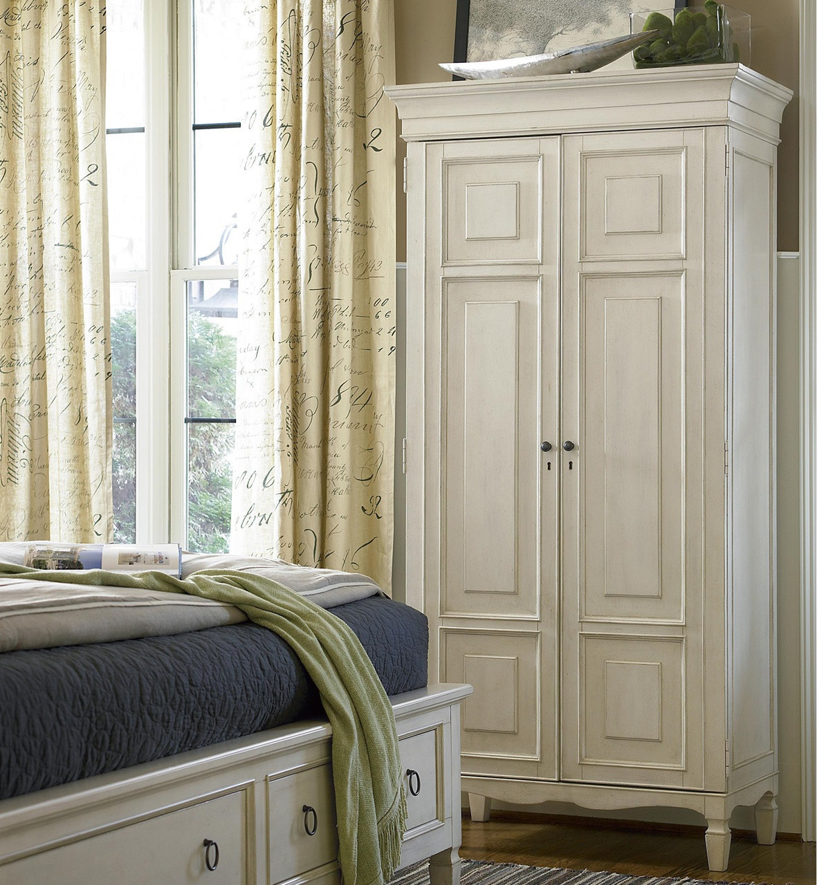 CountryChic Maple Wood Tall Armoire White Zin Home