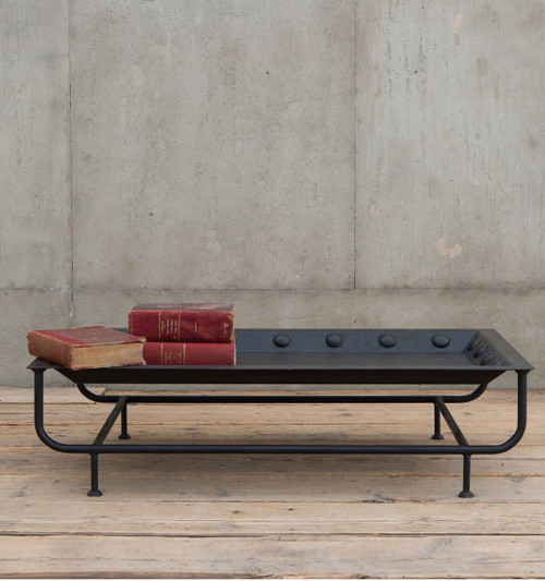 Industrial Metal Riveted Tray Coffee Table Zin Home