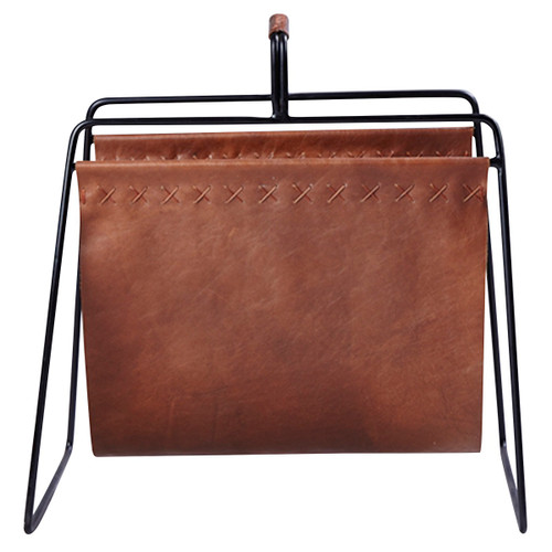 Aesop Brown Leather Magazine Rack Zin Home