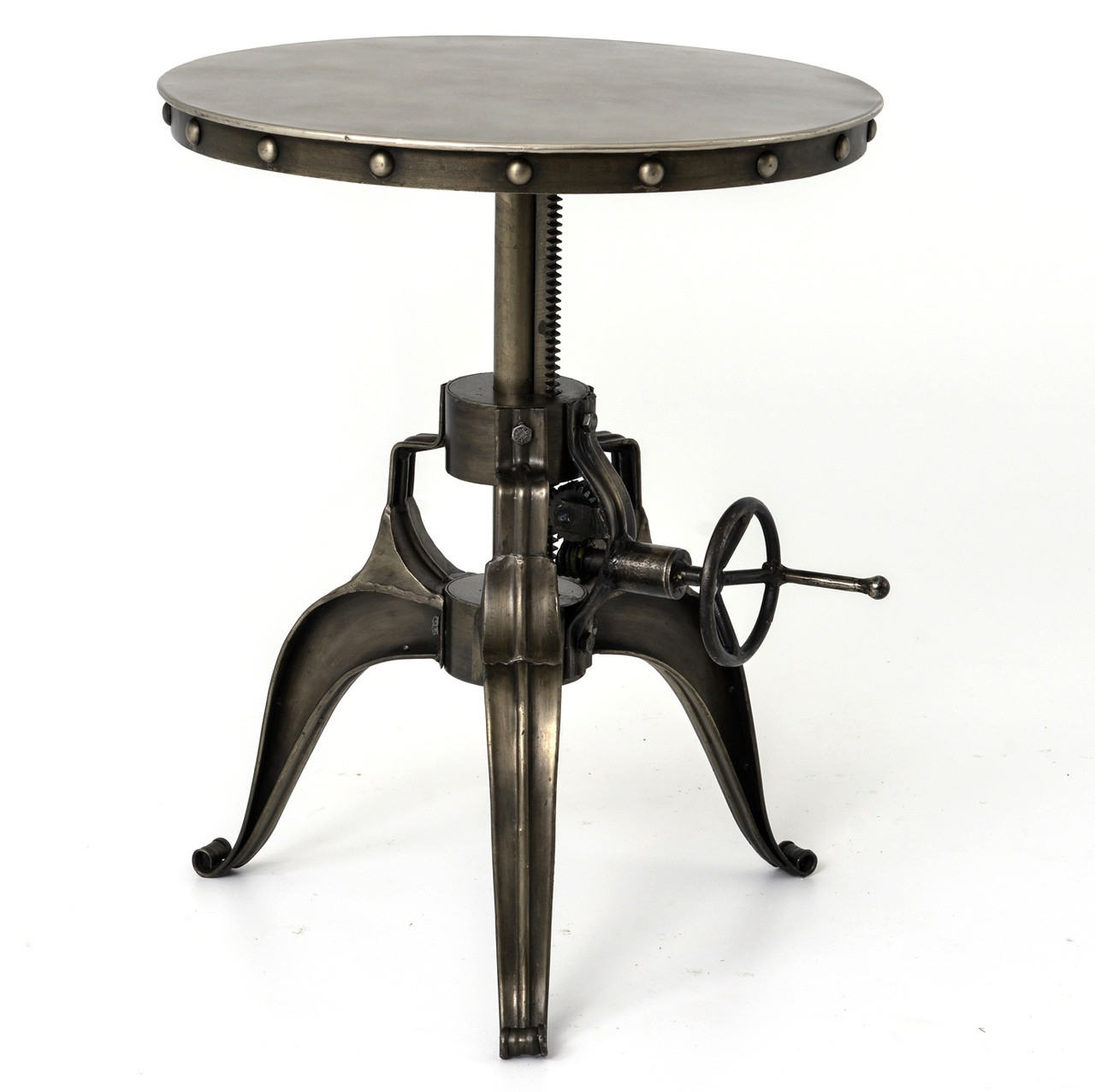 Element Crank Nickel Bistro End Table 22" Zin Home
