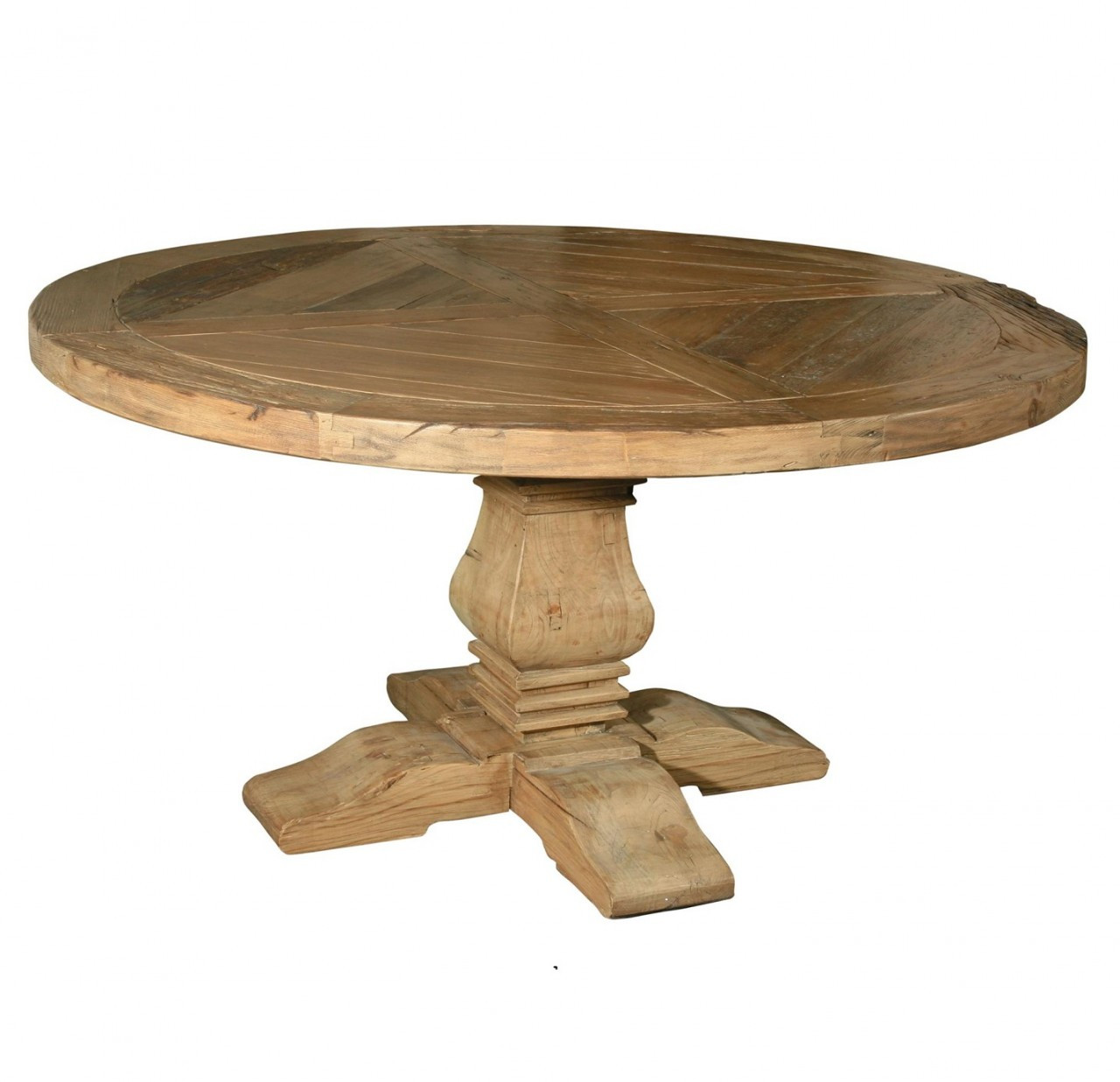 Pedestal 60" Round Dining Table | Reclaimed Wood Round ...