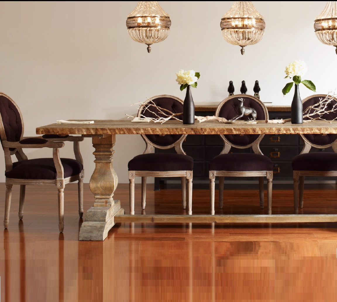 Salvaged Wood Trestle Dining Benches 72" | Zin Home