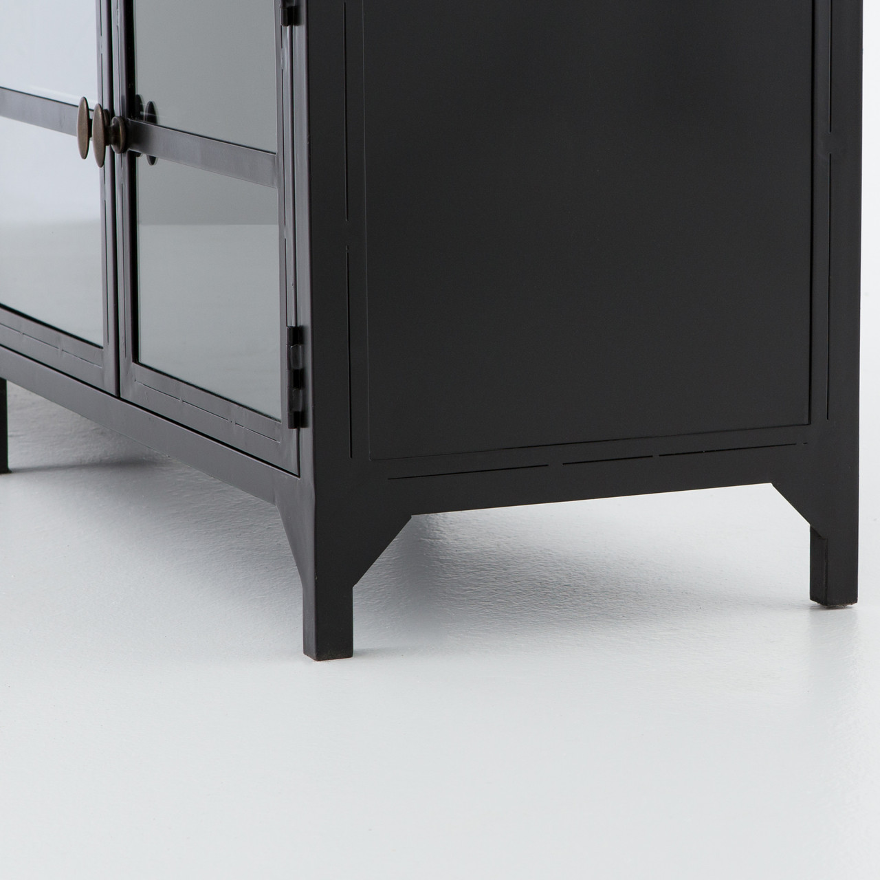 Shadow Box Industrial Black Metal Media Console Zin Home