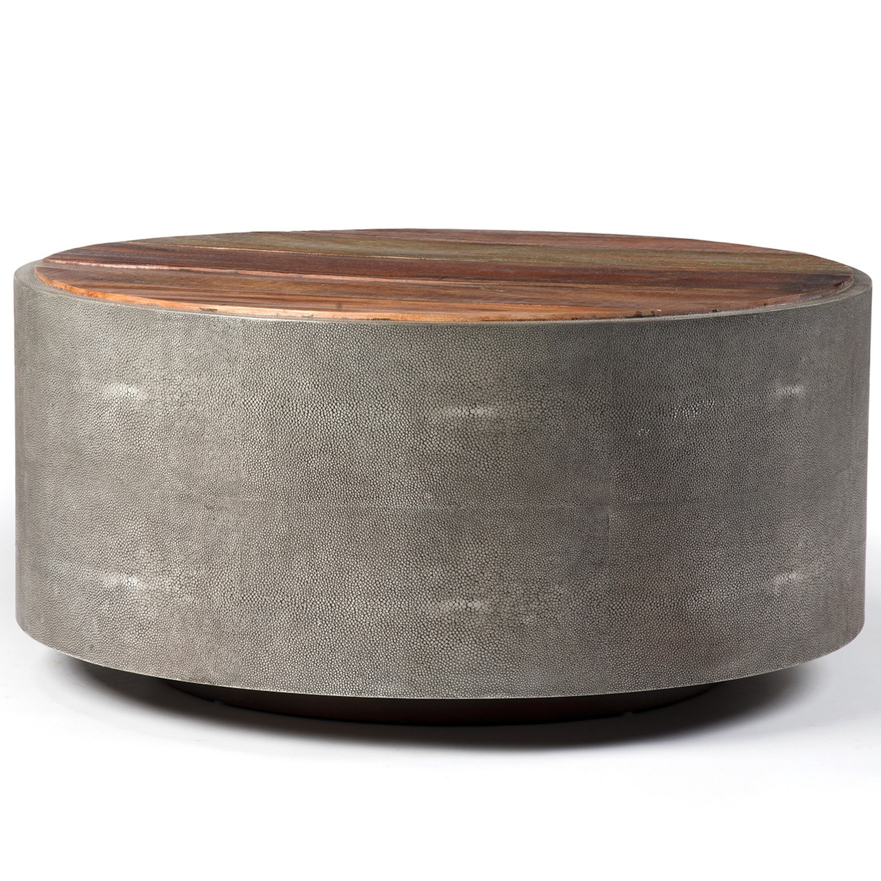 round 38" reclaimed wood + shagreen coffee table | zin home round 38" reclaimed wood + shagreen coffee table | zin home