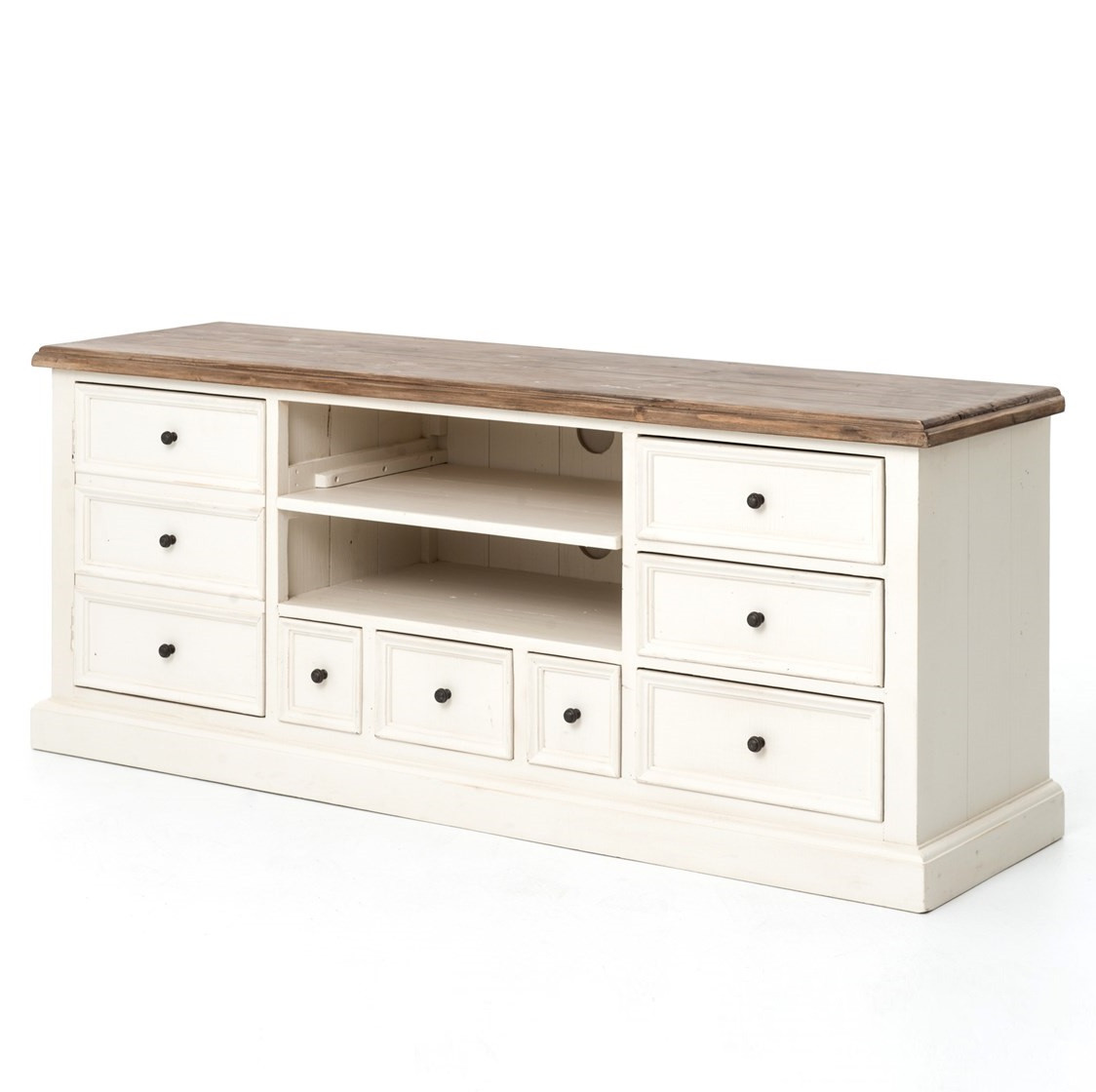 Cottage Reclaimed Wood White TV Cabinet | Zin Home