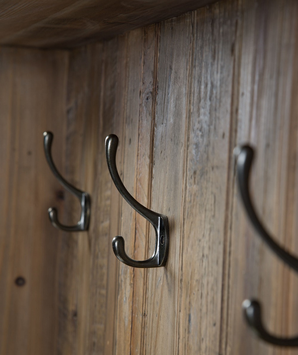 Concord Rustic Wood Entry Bench with Storage and Coat Rack Zin Home