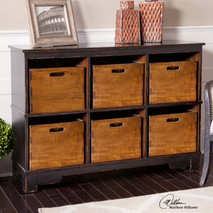 Ardusin Solid Wood 6 Cubby Storage Zin Home