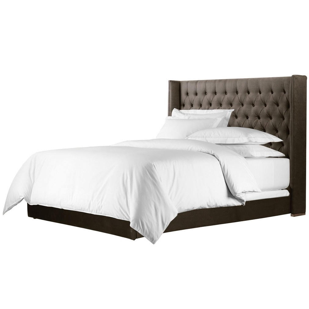 Carnegie Tufted Linen Platform King Bed Zin Home