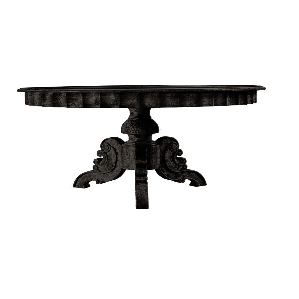 Black Round Pedestal Dining Table parisian antique black round pedestal dining table 63" | zin home Black Round Pedestal Dining Table parisian antique black round pedestal dining table 63" | zin home