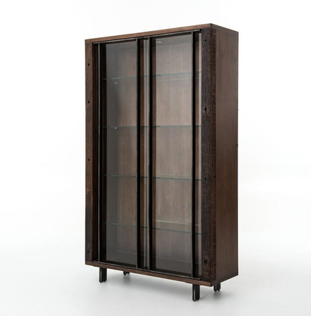  Bookcases &amp; Shelving Geoff Reclaimed Wood Cabinet with Glass Doors