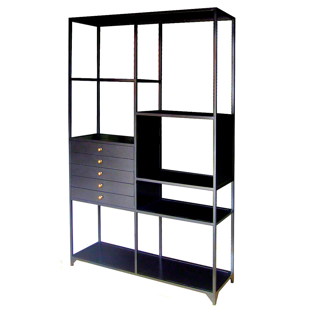 Shadow Box Industrial Black Metal Bookcase  Zin Home
