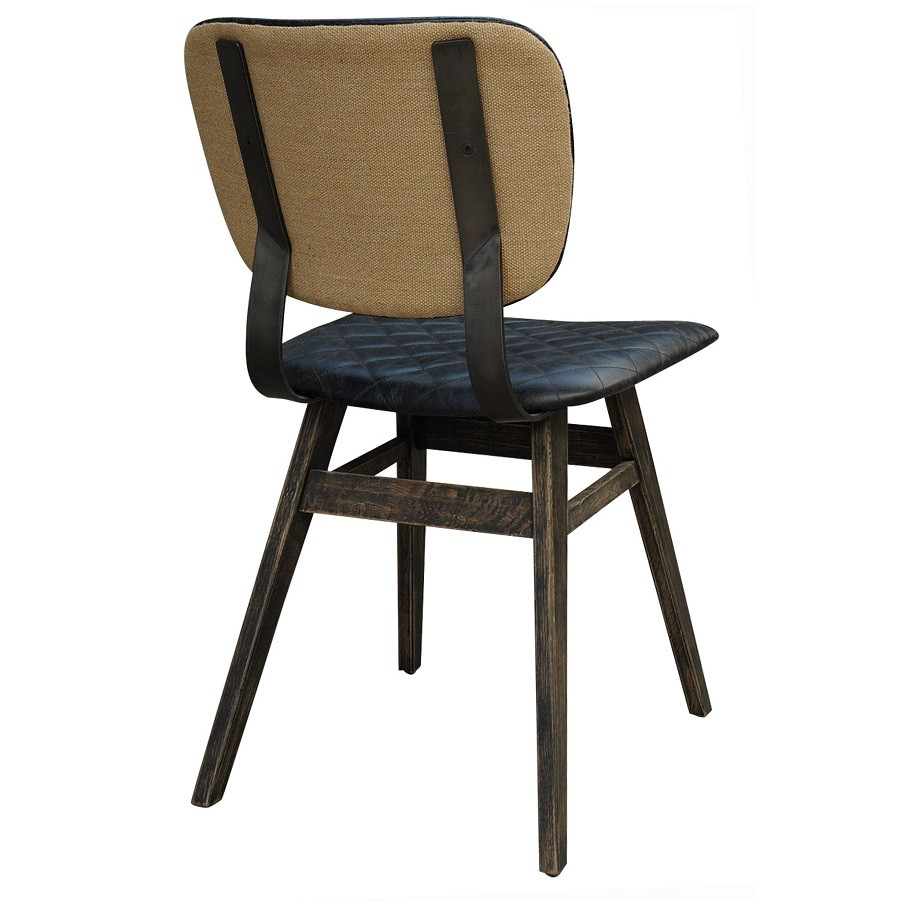 Sloan Quilted Ebony Leather Dining Side Chair Zin Home